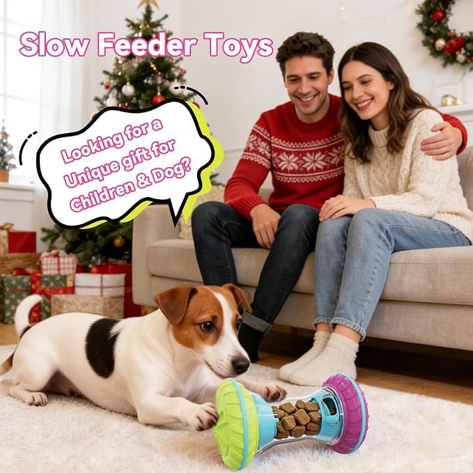 MateeyLife Interactive Dog Puzzle Toy | Adjustable Treat Dispensing, Slow Feeder for IQ Training, Silent Quiet Roller, For Small Medium Large Dogs
