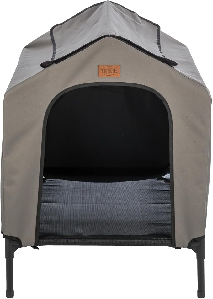 Trixie 2-in-1 Dog House and Bed, Small to Medium - Up to 55 lbs | 30.7 x 24.4 x 32.3-in Portable, Elevated Indoor/Outdoor Cot with Removable Cover, Waterproof and Sun-Resistant Tent