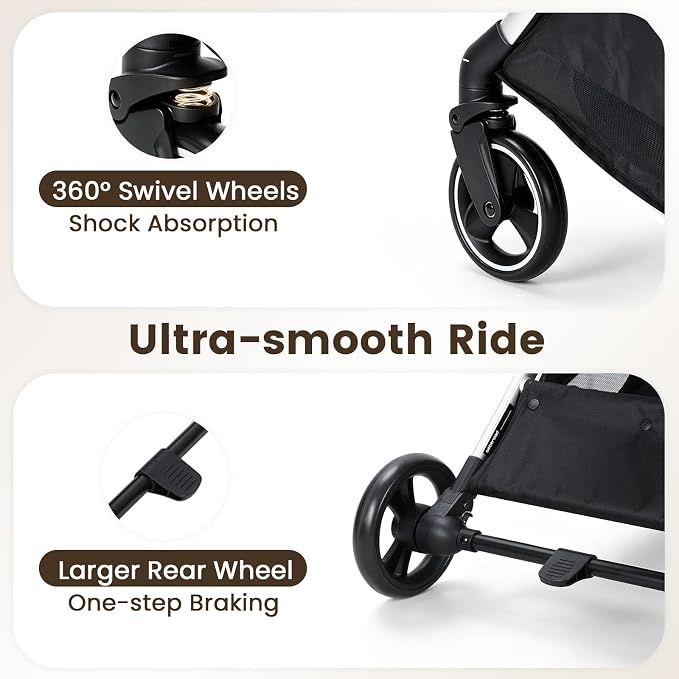 T3 Pro Small Dog Stroller (Black) | Detachable Carrier, Change Linner, Larger Rear Wheel, Aluminum Alloy Frame, Easy Assembly, Easy to Store