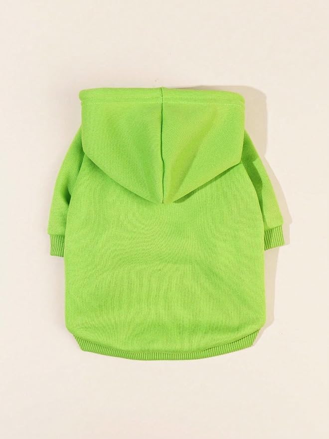 QWINEE Basic Dog Hoodie Sweatshirt Puppy Sweater Warm Cat Costumes Pet Clothes for Chihuahua Puppy Kitten Small Medium Dogs Green X-Large