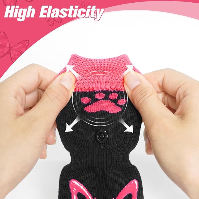 EXPAWLORER Anti Slip Dog Socks to Prevent Licking Paws,Winter Dog Boots & Paw Protectors,Dog Booties for Hardwood Floors with Grippers,Dog Shoes for Hot/Cold Pavement Small Medium Large Senior Dog