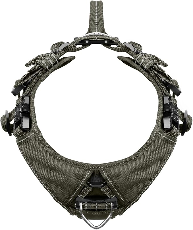 ICEFANG Dog Halter Harness with Metal Buckles,Dog Strap Vest for Medium Dogs