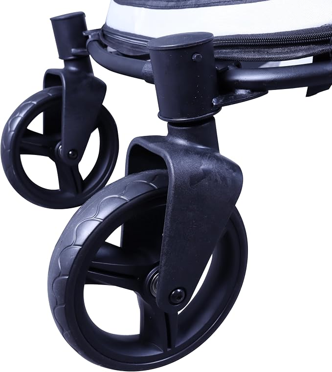 Dog Stroller for Medimu/Large Dogs - Easy Fold Dual Entry Pet Stroller with One-Foot Brake,Ideal up to 80 lbs.