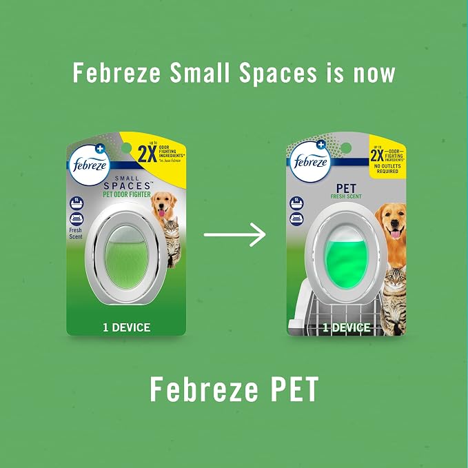 Febreze Multicolor Bathroom Air Freshener,Odor-Fighting,Plug in Alternative,Air Fresheners for Home,Bathroom,Kitchen,and Closet,Heavy Duty Pet Scent,4 Count (Pack of 2)