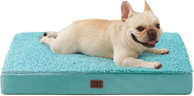 EHEYCIGA Orthopedic Dog Bed Medium with Removable Washable Cover, 30x20 | Egg Crate Foam Support, Durable Oxford fabric, Non-Slip Bottom, Machine Washable, Soft Waterproof Plush Pet Bed Mat For Crate
