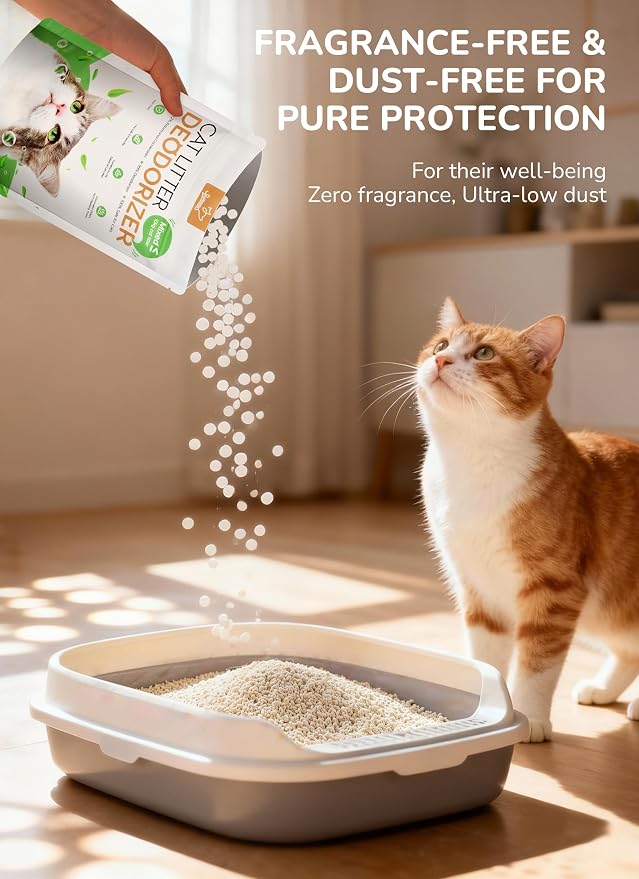 Cat Litter Deodorizer, Pet Odor Eliminator, Cat Toilet Tray Smell Control Remover, Extends Litter Life, Suitable for All Litter Types, 15.9 oz (Pack of 3)