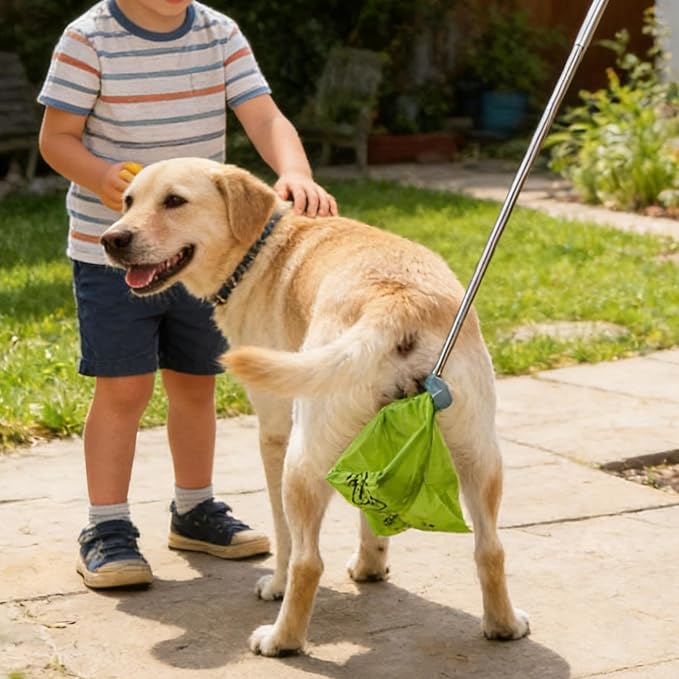 Pooper Scooper for Large Dogs Heavy Duty Ergonomic Adjustable | Dog Poop Catcher Scoop for Garden Yard Pathway Patio Lawn Shopping