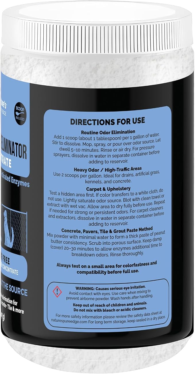 Enzyme Powder Concentrate Makes 86 Gallons - Professional Use for Kennel and Pet Odor Elimination - Removes Urine Poop from Carpets Floors -Enzyme Power, Safe for Pets. Makes 86 gallons-Fragrance Free
