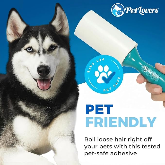PetLovers Extra Sticky Lint Roller Ultimate Value Set 800 Sheets for Pet Hair Removal, Dog and Cat Lint Remover 8 Pack Green