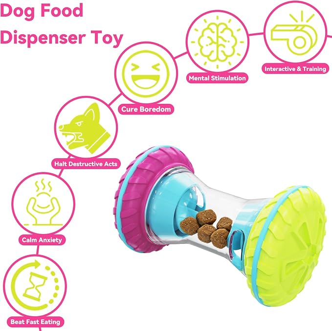 MateeyLife Interactive Dog Puzzle Toy | Adjustable Treat Dispensing, Slow Feeder for IQ Training, Silent Quiet Roller, For Small Medium Large Dogs