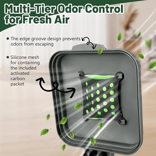 Small Pet Trash Can with Locking and Lid Hands-Free Pedal for Outdoor & Indoor Cat Litter Dog Poop Garbage Bin 5L/1.32 Gallon with 20PCS Waste Bags & Activated Carbon Bag, US