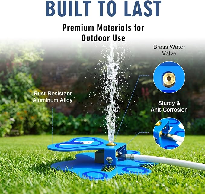 Outdoor Dog Water Fountain for Pets, Paw Activated Aluminum Dispenser | Step-on Automatic Dog Water Dispenser with Sprinkler Fun. Aluminum Self-service Pet Fountain for Yard, Outside, Patio