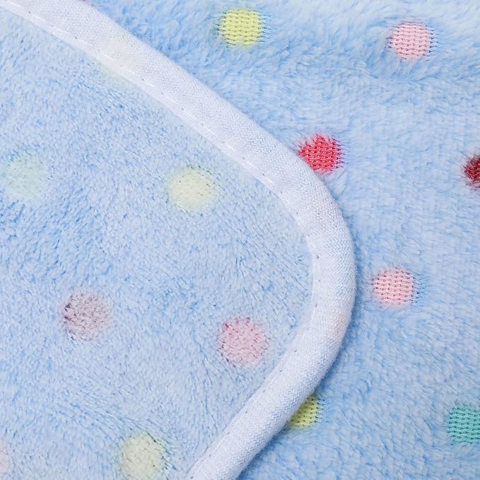 Luciphia 1 Pack 3 Blankets Super Soft Cute Dot Pattern Pet Blanket Flannel Throw for Dog Puppy Cat Medium(30x20), Blue