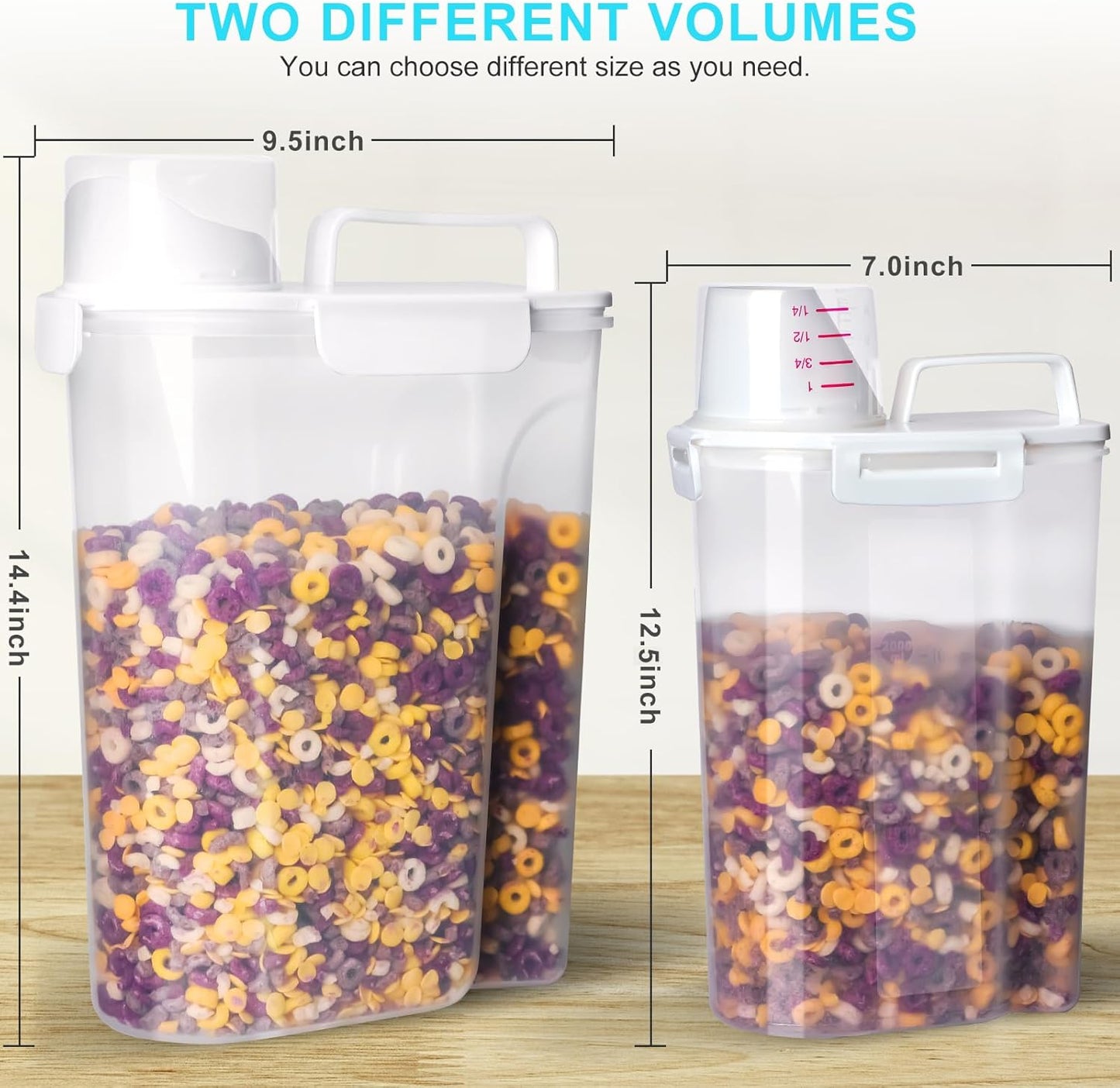 Rice Airtight Dry Food Storage Containers 10Lbs, BPA Free Plastic Storage Bin Dispenser with Pourable Spout, Portable Handle, Kitchen Pantry Organization for Cereal, Flour and Baking Supplies