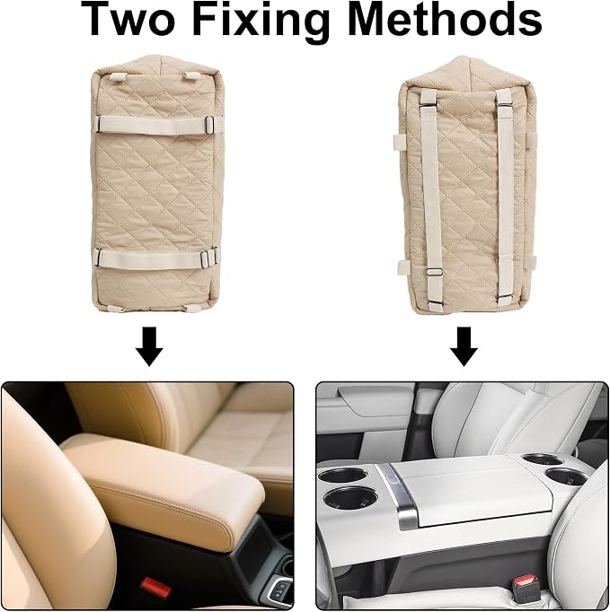 Small Dogs Under 12 lbs Adjustable Portable Center Console Car Seat, Built-in Bubble wrap, Fits Most Cars & SUVs with Convenient Handbag Functionality, Stylish Travel Pet Bag (Beige)