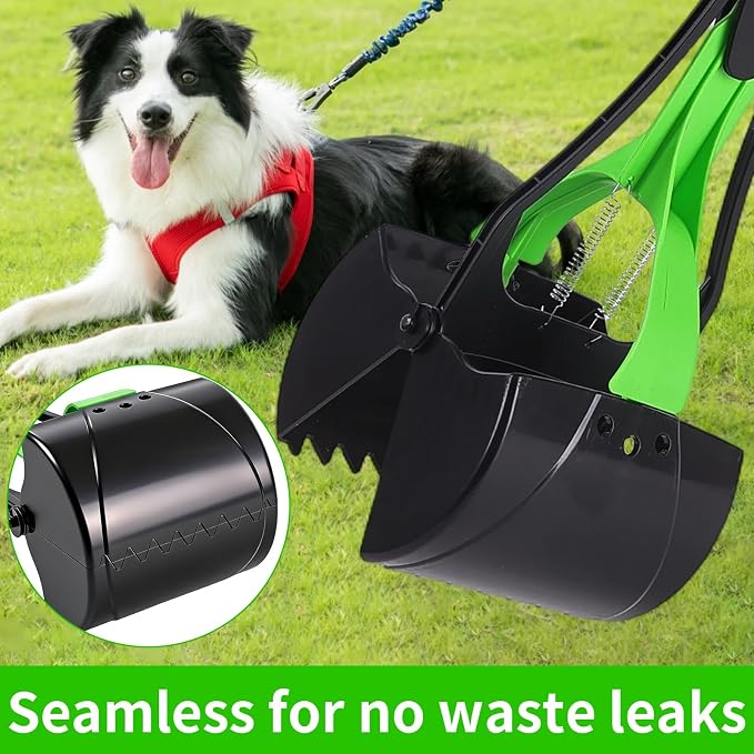 ienjoyed 36“ Large Dog Pooper Scooper for Large Dogs Heavy Duty, Non-Breakable Dog Poop Scooper with Wide Handle for Grass, Gravel, Durable Dog Poop Pick Up Tool, Long Handled Poop Grabber (Green)