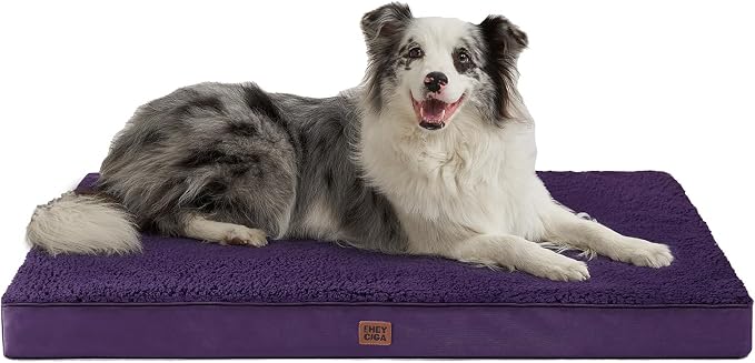 EHEYCIGA Orthopedic Dog Bed Extra Large with Removable Washable Cover, 41IN | Egg Crate Foam Support, Durable Oxford fabric, Non-Slip Bottom, Machine Washable, Soft Waterproof Plush Pet Bed Mat For Crate