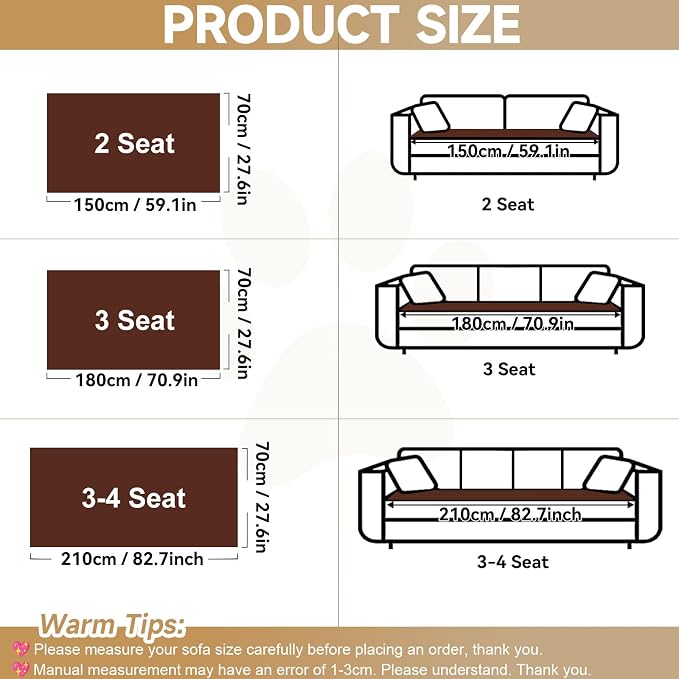 OTOB Couch Cover for Dogs Washable Pet Friendly, Non Slip Plush Fuzzy Love Seat Couch Covers Sofa Slipcovers, Geometric Jacquard Soft Pet Cushion Mat Furniture Protector (Dark Coffee, 27.6" x 59.1")