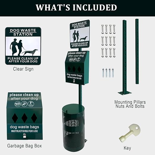 Dog Waste Station, Commercial Dog Poop Station | Pet Waste Station, 12 Gallons for Backyard, Park, Outdoor
