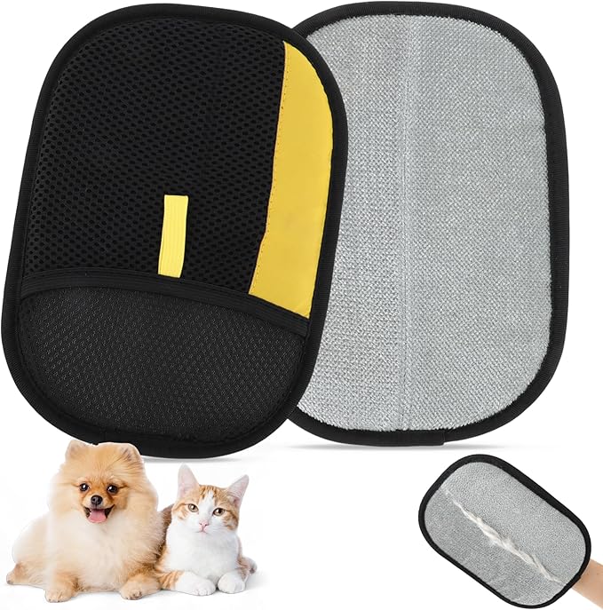 GLIDESMOOTH Pet Hair Remover Gloves, Advanced Static-Adhesive Pet Hair Removal Gloves, Reusable Cat Dog Hair Remover Mitt, Pet Grooming Glove for Shedding, 1PCS