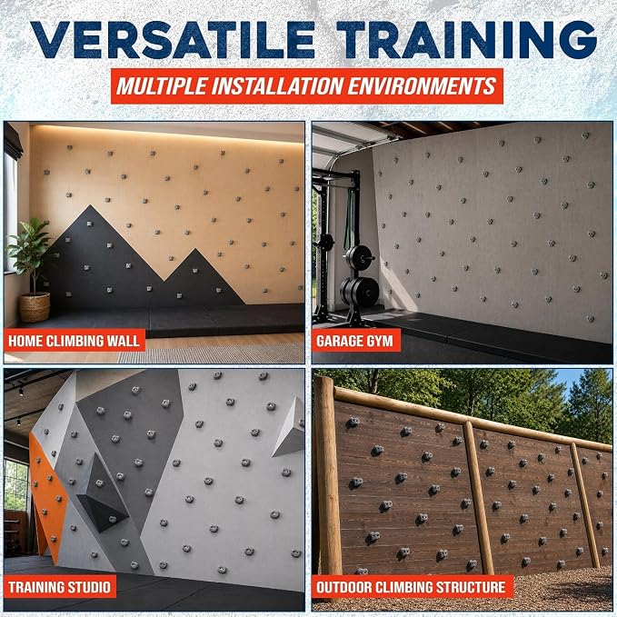 10 Large Screw On Rock Climbing Holds for Rock Wall Grips Made in USA | Rock Climbing Holds for Indoor Outdoor Play Set, Garage Gym, Bouldering, Trees - Rocky Mountain Climbing Gear