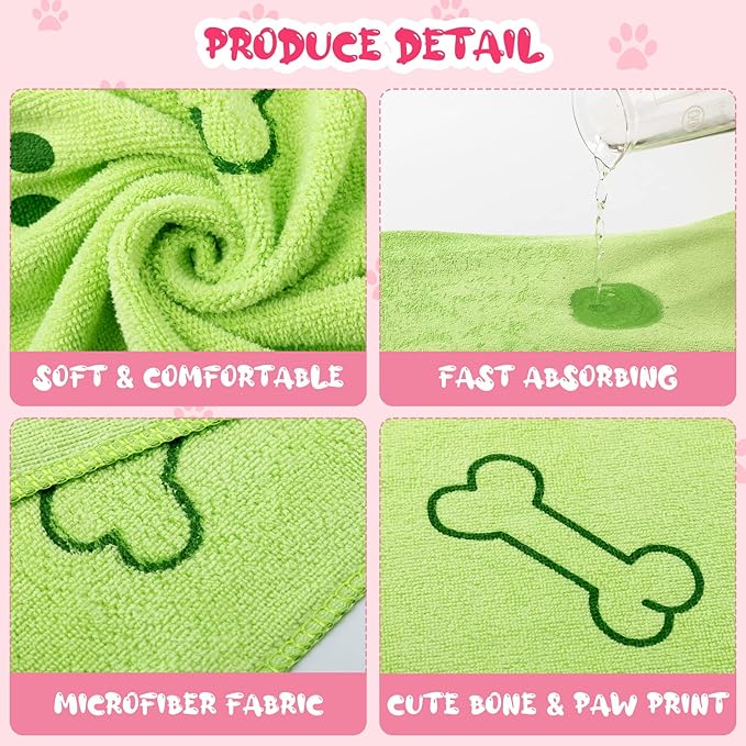 Tatuo 22 Pcs Dog Towels for Drying 20 x 40 Inch Pet Bath Towels Absorbent Microfiber Towel Quick Drying Puppy Bathing Supplies for Small Medium Large Dog Puppy Cat(Colorful,Bone Pattern)