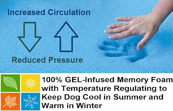 Dogbed4less Jumbo Waterproof Orthopedic Memory Foam Dog Bed for Large Dogs, Washable Durable Cover and Extra Pet Bed Case, 55"X47"X4", Khaki