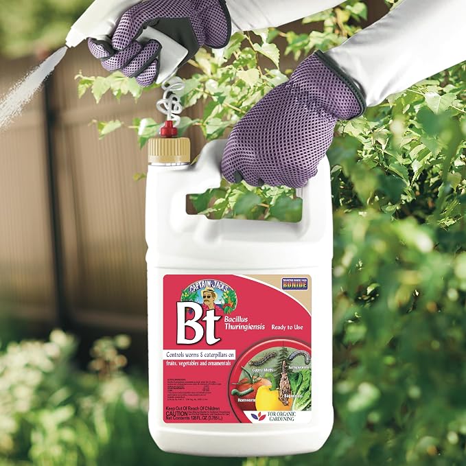 Bonide Captain Jack's Thuricide BT, 128 oz Ready-to-Use with Sprayer, Kills Worms and Caterpillars in Home Garden, For Organic Gardening
