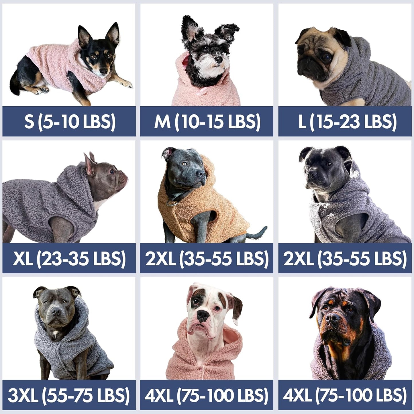 Spark Paws Teddy Dog Sweater, Sherpa Jacket Vest with Warm Fleece Lining, Winter Coat Suitable for Small Medium Large XL XXL Breeds - Pink - 4XL