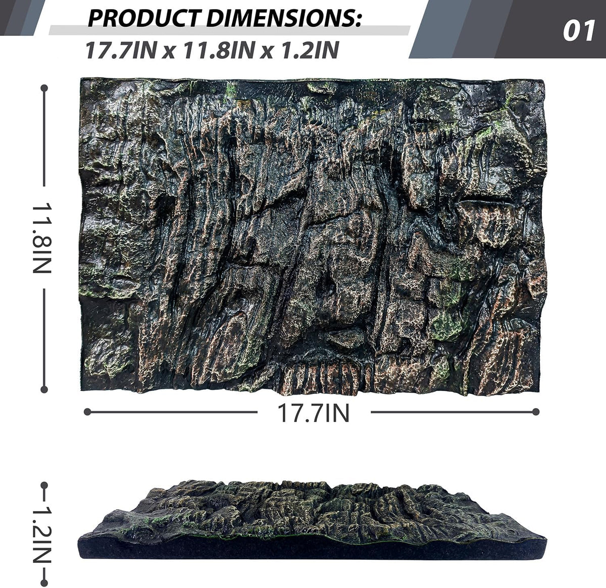 17.7x11.8in Rock Terrarium Background,3D Reptile Tank Background Board,Amphibian Stereo Backdrop Wall,Lizard Snake Gecko Spider Fish pet silo Background Decorative Panel(Paleyellow)