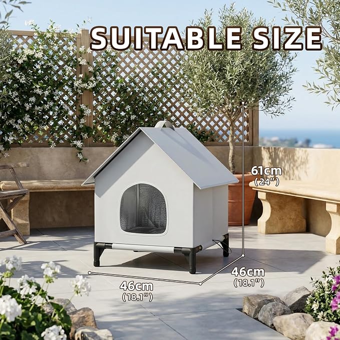 Large Cat House for Outside&Indoor,Easy to Put Together, Selfwarming Cat Shelter for Winter,Insulated and Weatherproof,Large Cave Bed for Garden(18 x 18 x 24 inch,L,Normal)