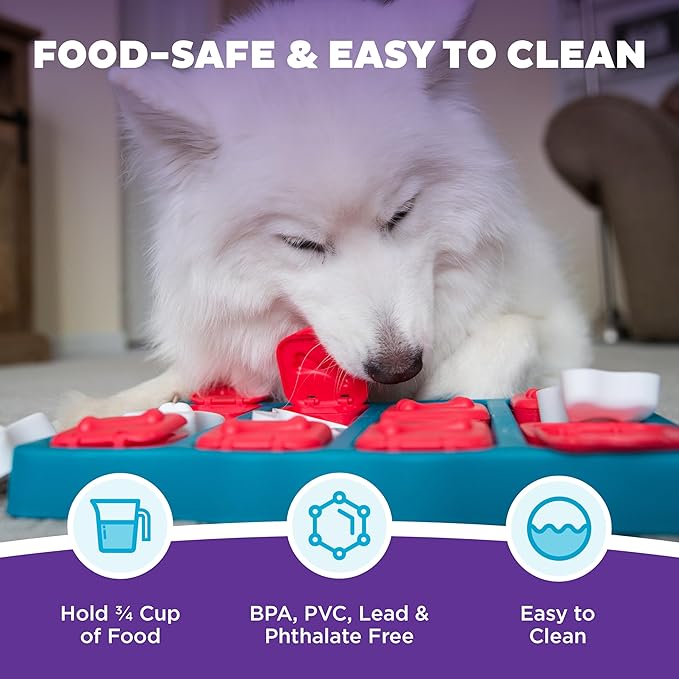 Outward Hound by Nina Ottosson Dog Brick – Interactive Treat Puzzle Enrichment Toy, Level 2 Intermediate (Pack of 12)