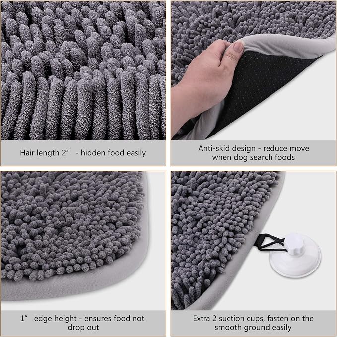 Rundik Snuffle Mat for Dogs, 17'' x 21'' Dog Sniffing Interactive Feeding Game Boredom, Puzzle Toys Encourages Natural Foraging Skills and Stress Relief Small/Medium/Large Dogs