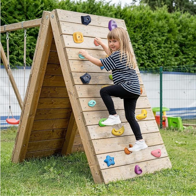 TOPNEW Climbing Holds for Kids, Rock Wall Holds with Hardware - Climbing Rocks for Indoor Outdoor Playground Climbing Wall (24 Pcs)