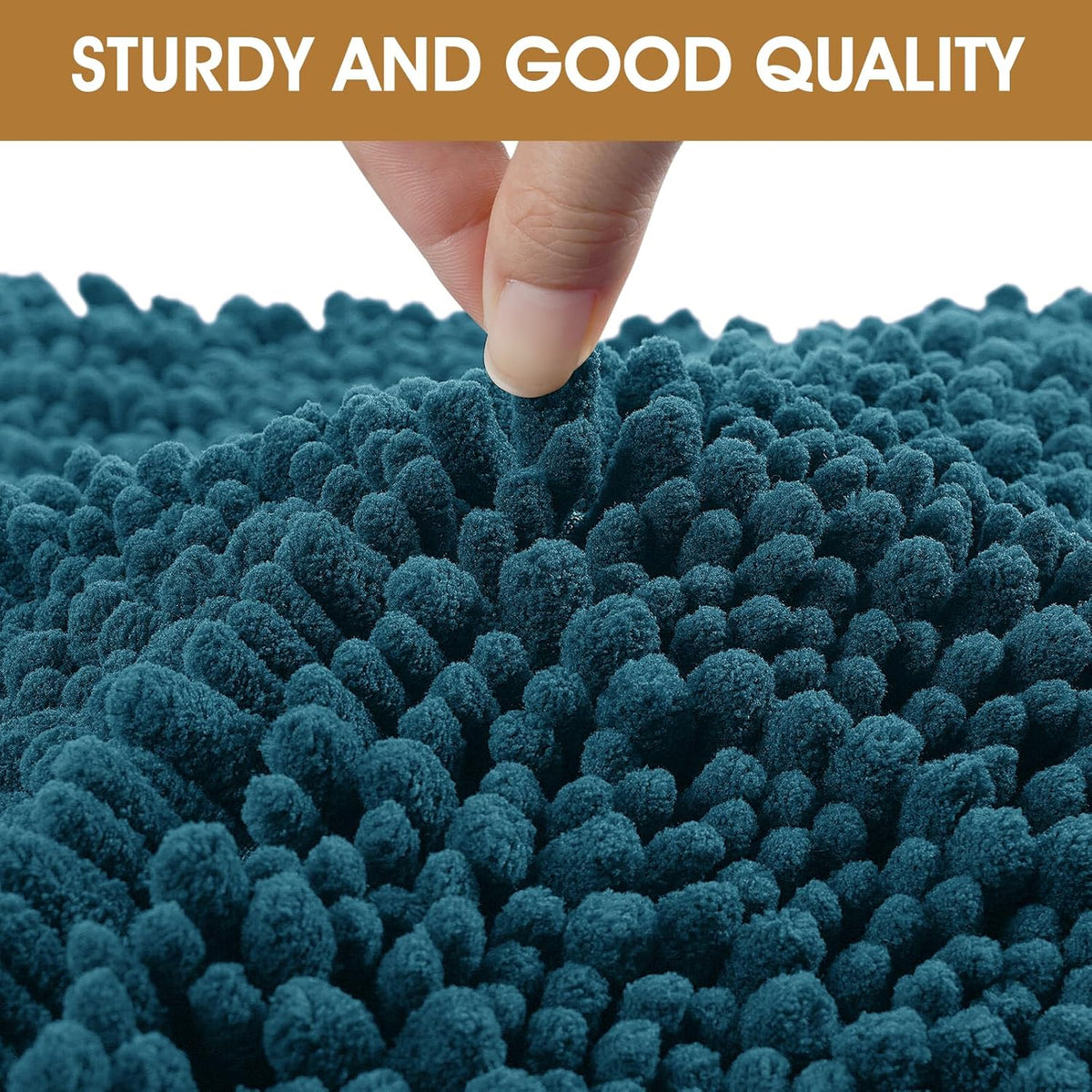 Dog Door Mats for Muddy Paws, Chenille Absorbent Door Mats, Non Slip Heavy Mud Mat for Dogs, Soft Indoor Door Mat for Entryway, Mud Paws, Inside Floor,30" X 20", Teal Blue