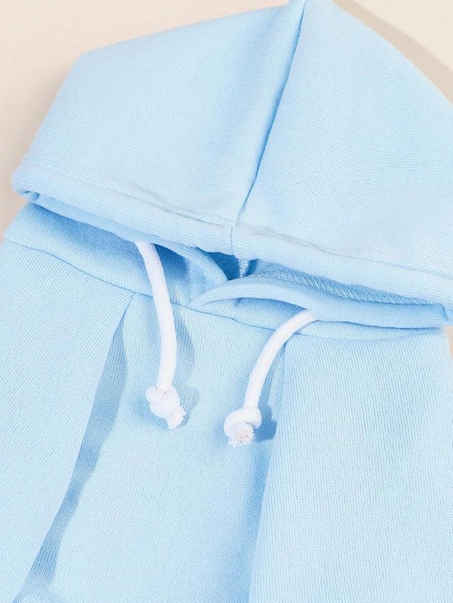 QWINEE Basic Dog Hoodie Sweatshirt Puppy Sweater Warm Cat Costumes Pet Clothes for Chihuahua Puppy Kitten Small Medium Dogs Light Blue Large