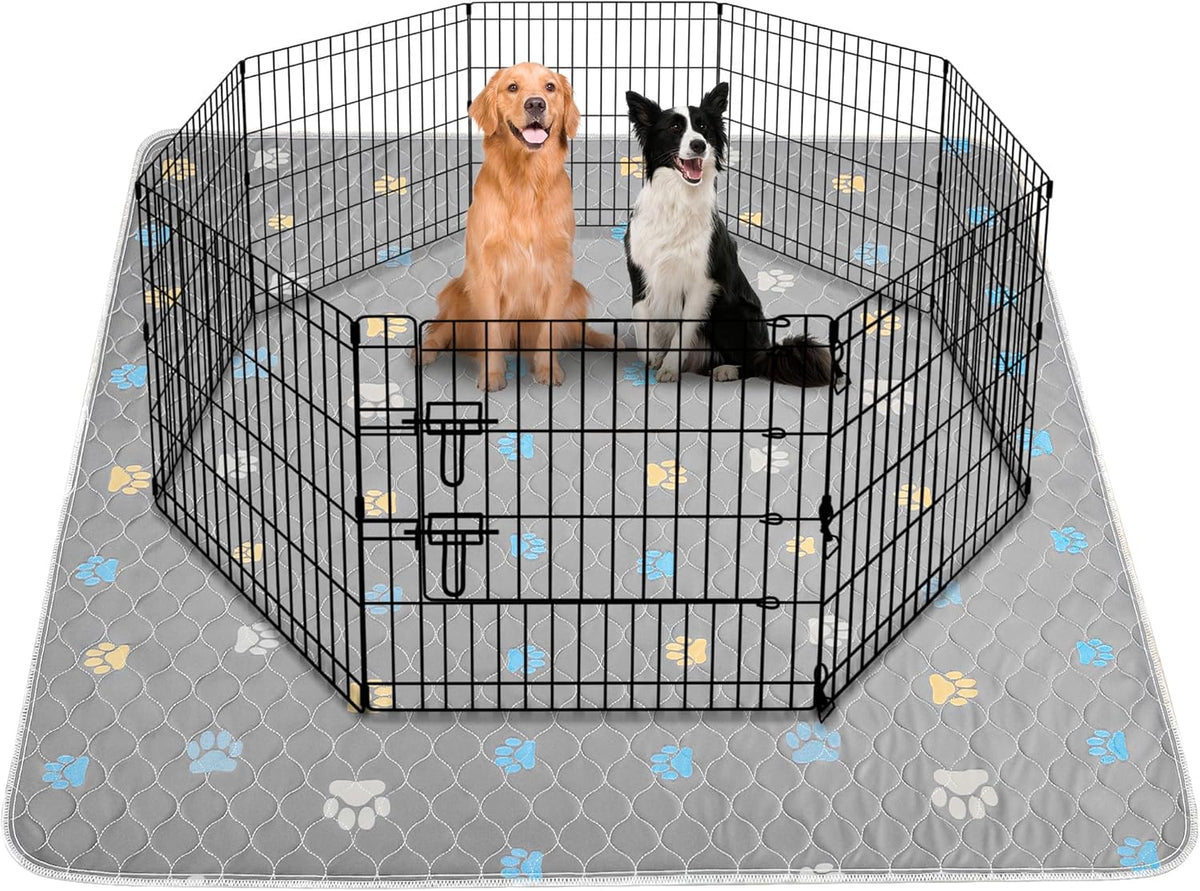 Aitmexcn Washable Puppy Dog Pee Pad, 2PCS 100% Waterproof Whelping Training Mat for Puppy/Senior Dog, Fast Drying Reusable Puppy Pads for Indoor, Outdoor and Car Travel- 48*65'' Llight Gray