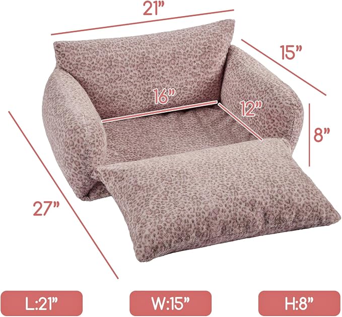 Hollypet Cat Bed Small Dog Orthopedic Couch Beds for Pets up to 13 lbs | Fluffy Multifunctional Double-Layer Warming Kitten Pet Couch Orthopedic Beds with Machine Washable Cover and Non-Slip Bottom