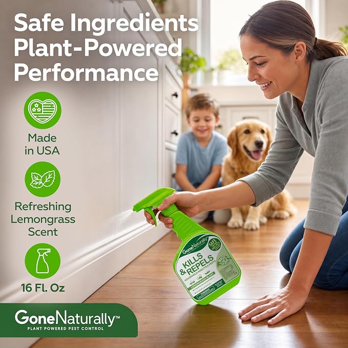 Lemongrass Oil Spray for Bugs– Insect Repellent & Bug Spray for Home– Kills & Repels Ants, Roaches, Spiders, Flies, Mosquitoes & More– Safe for Kids & Pets– Indoor & Outdoor Use (16oz)