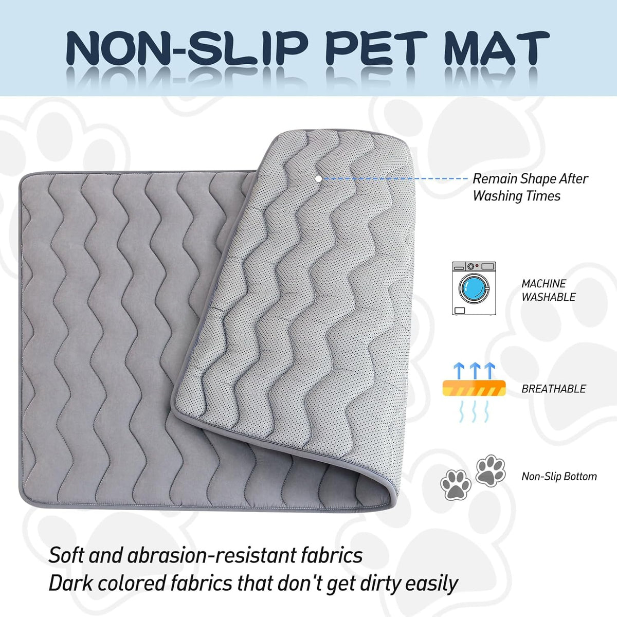 Bubble bear Dog Crate Mat - Upgraded Thick, Ultra Soft, Washable & Anti-Slip Kennel Pad for Small/Medium/Large Dogs, Dark-Hued to Hide Stains (30"x19")
