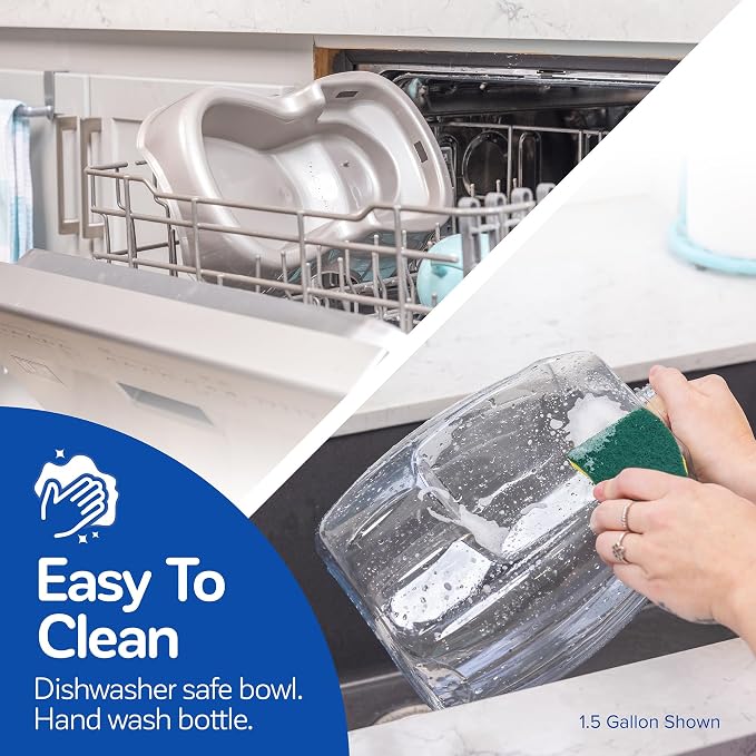 Petmate Pet Cafe Cat and Dog Water Dispenser - Water Bowl for Cats and Dogs, USA Made, 1.5 GAL, Pearl Ash Blue