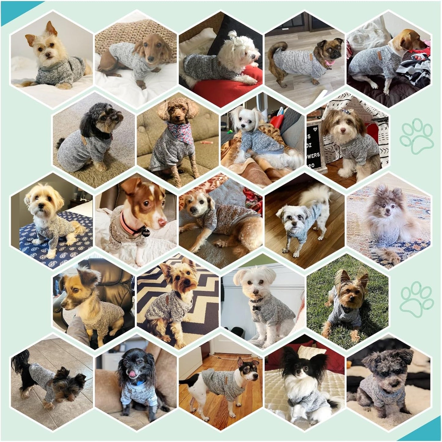 Jecikelon Dog Clothes Dogs Sweater Soft Puppies Clothing Winter Puppy Sweaters Warm Outfit for Dogs Small XXS XS Cat Apparel (Grey, XXS)
