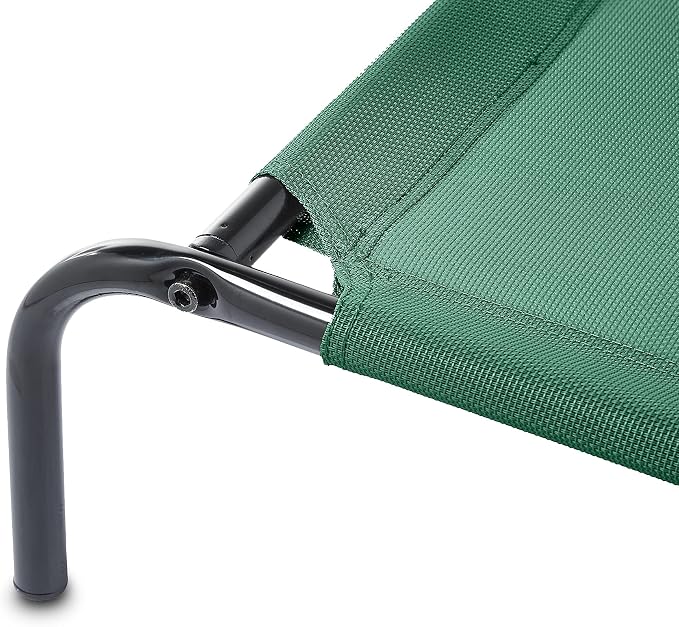 Amazon Basics Cooling Breathable Elevated Dog Bed with Metal Frame for Small Dogs, 36" x 22" x 7.5", Green