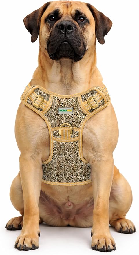 Homapet. Tactical Dog Harness with Dual Leash Attachment Points, Adjustable and Reflective Military Grade Dog Vest with Comfort Control Handle (Duck Hunt-XXL)