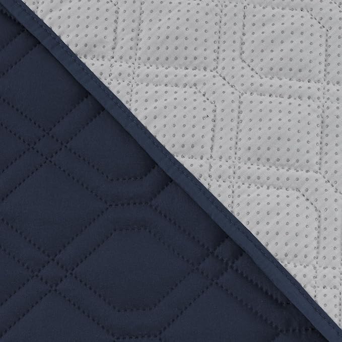 PrinceDeco 100% Waterproof Blanket Dog Bed Cover with Non-Slip Back Pet Blanket for Furniture Bed Couch Sofa (32x62 Inch, Navy)