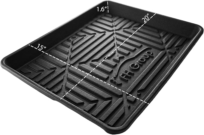 FH Group Climaproof for All Weather Protection Black Multi-Purpose Pet Feeding Bowl Tray, Dog Bowl Tray, Boot Tray, Shoe Tray, Great for Entryway or Garage 20
