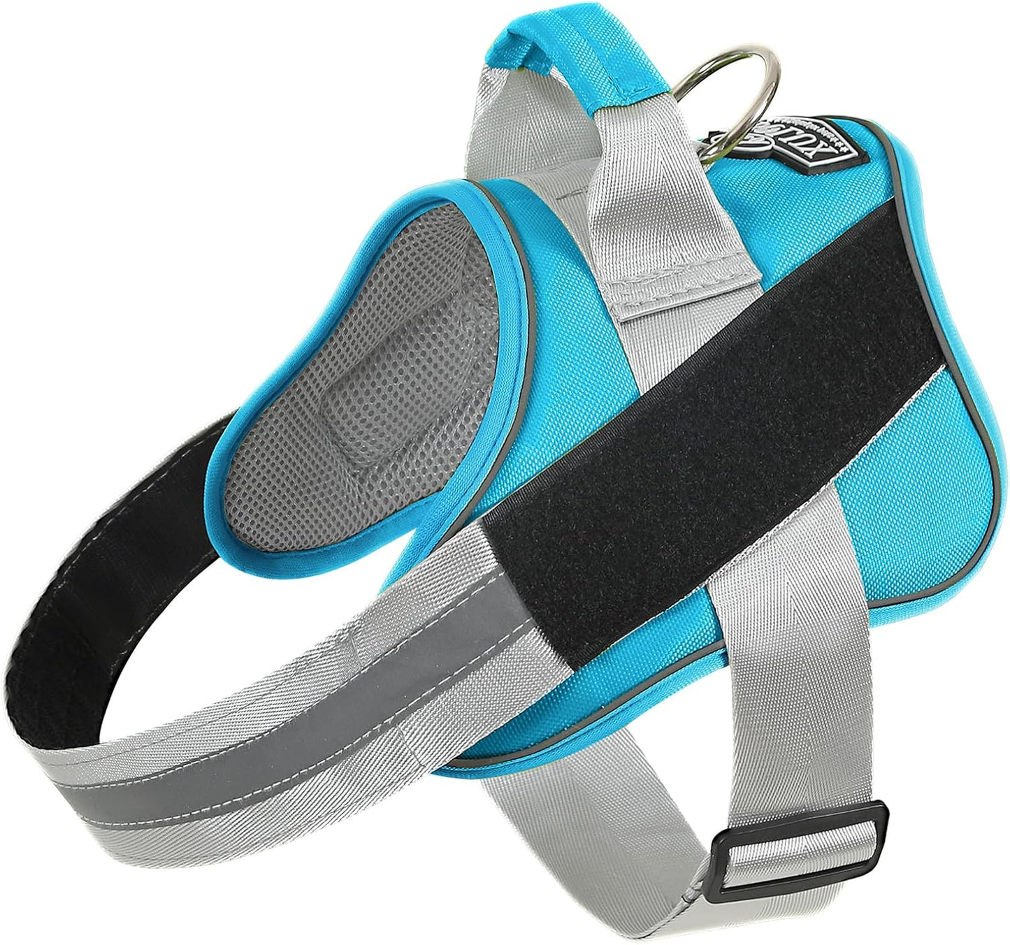 Bolux Dog Harness, No-Pull Reflective Dog Vest, Breathable Adjustable Pet Harness with Handle for Outdoor Walking - No More Pulling, Tugging or Choking (OceanicBlue, Medium (Pack of 1))