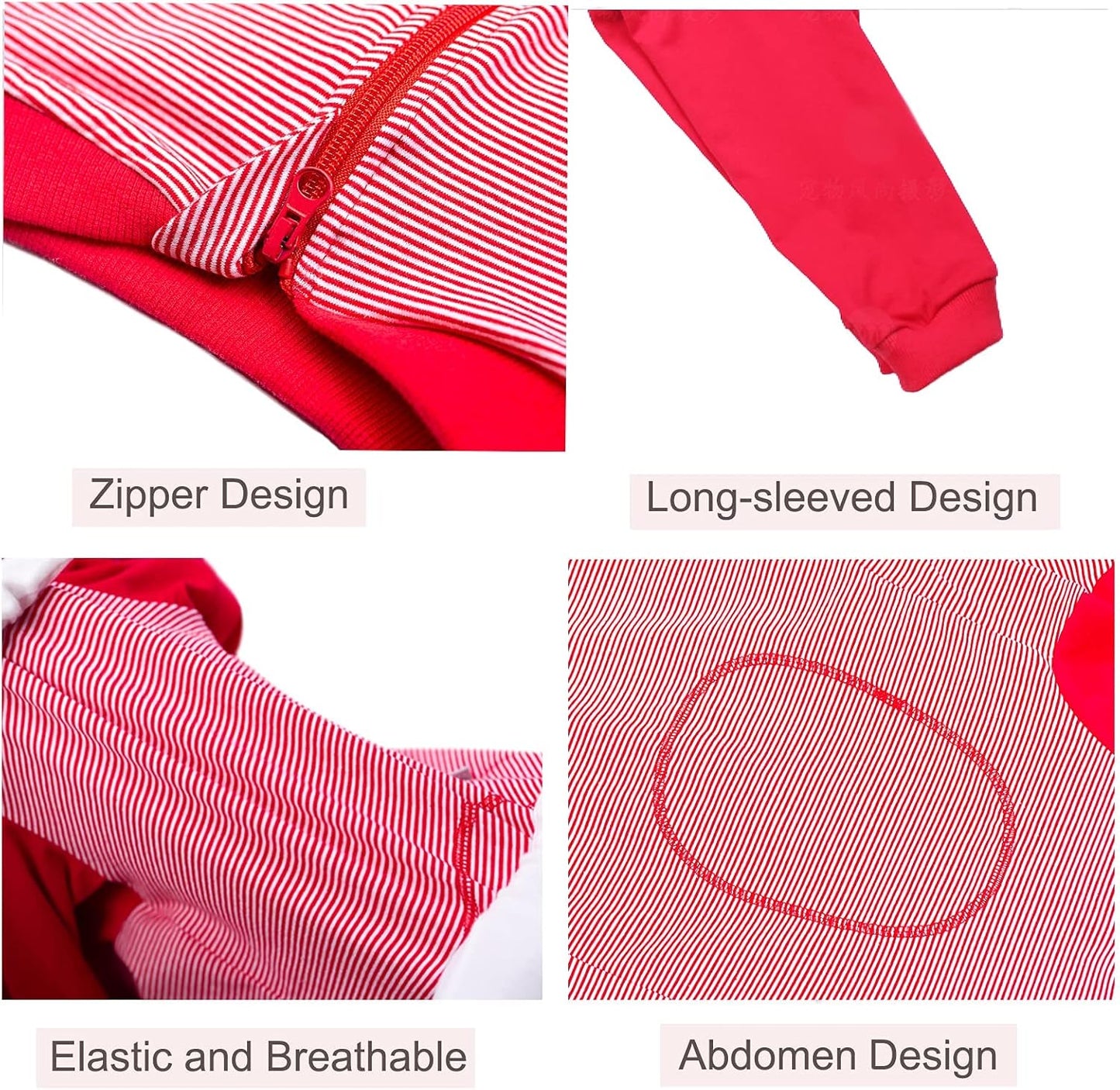 Yeapeeto Dog Onesie Surgery Recovery Suit for Large Medium Bodysuit Dogs Pajamas PJS Full Body for Shedding, Prevent Licking, Wound Protection, Cone Alternative (2XL, Red)
