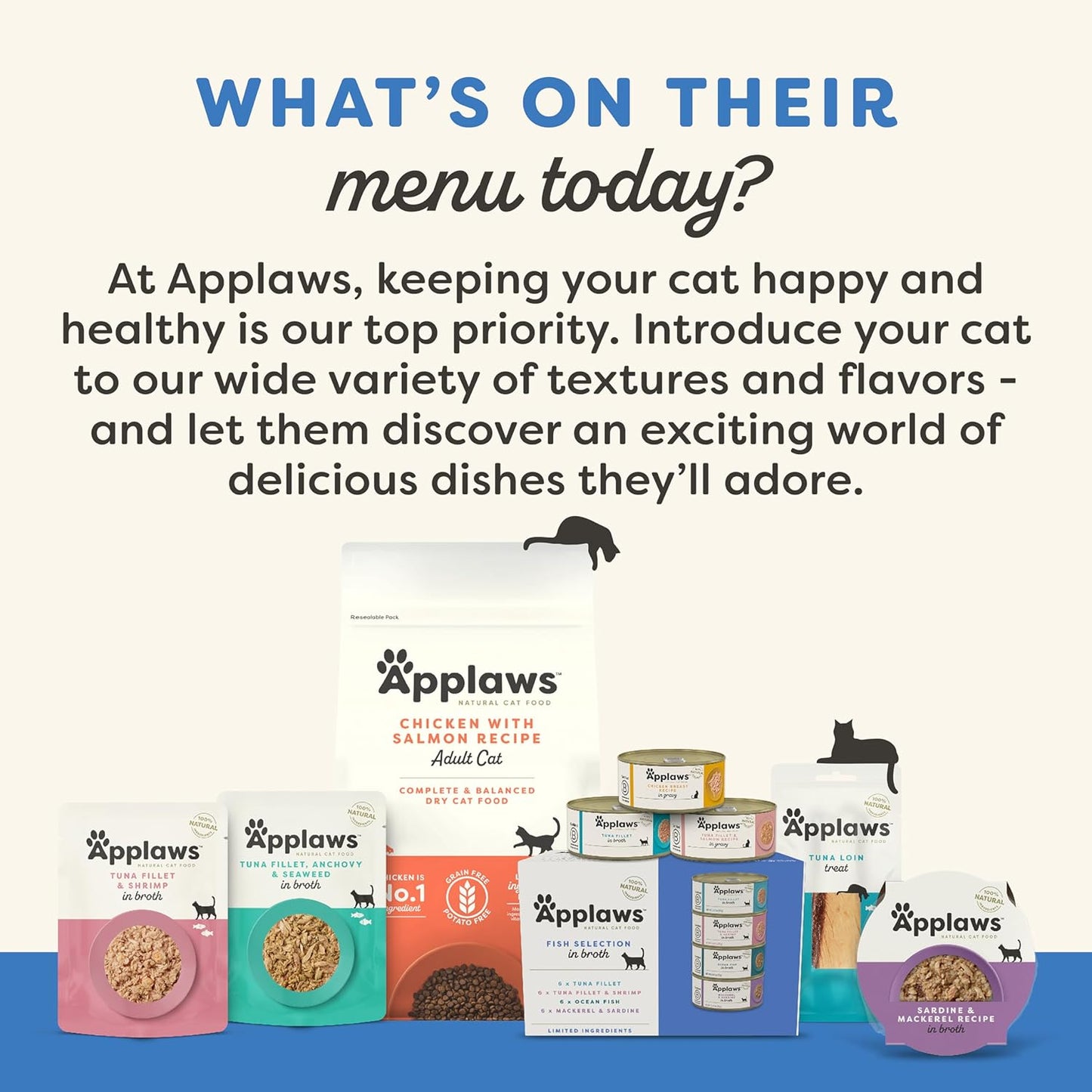 Applaws Natural Wet Cat Food in Broth, Limited Ingredient Canned Wet Cat Food, No Additives, Made with Natural Ingredients, Tuna Fillet & Crab in Broth (24 x 2.47oz Cans)