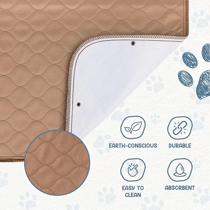 EZwhelp Reusable Dog Pee Pads - Waterproof Training Pads for Dogs - Washable & Sanitary - Rounded Corners - Laminated, Lightweight, Durable - Pet Essentials for Puppy Training and Whelping - 41" x 41"